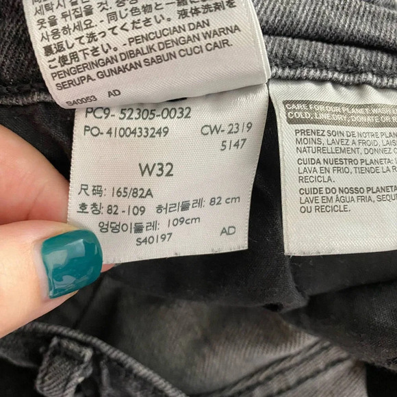 LEVIS Wedgie Skinny Jeans in‎ Black Gray Denim High Rise Size US 32 - Picture 12 of 12